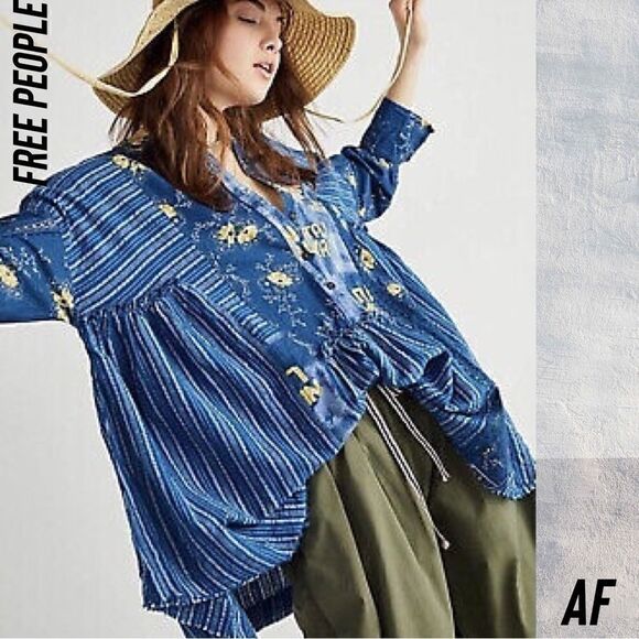 FREE PEOPLE CHARLIE PRINT TUNIC DRESS NWT SMALL FLORAL - Picture 1 of 7